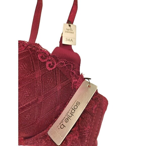 NWT Sophie b. Plum Lace Bra & Thong Set, S - Picture 3 of 8
